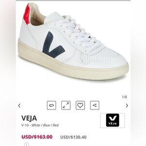 Veja V-10 White with Navy and Red Accents sneakers 👟